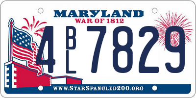 MD license plate 4BL7829
