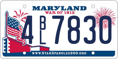 MD license plate 4BL7830