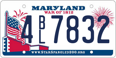 MD license plate 4BL7832