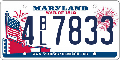 MD license plate 4BL7833