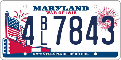 MD license plate 4BL7843