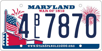 MD license plate 4BL7870