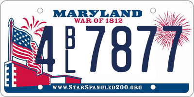 MD license plate 4BL7877