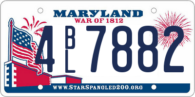 MD license plate 4BL7882