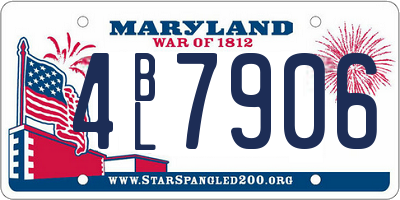 MD license plate 4BL7906