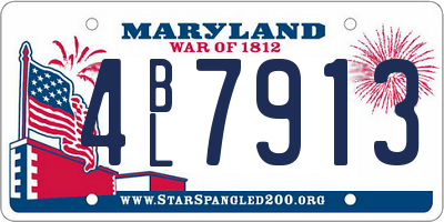 MD license plate 4BL7913