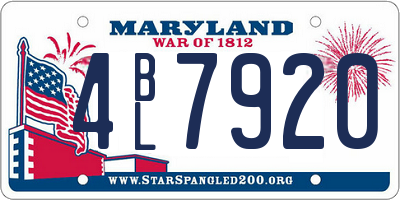 MD license plate 4BL7920
