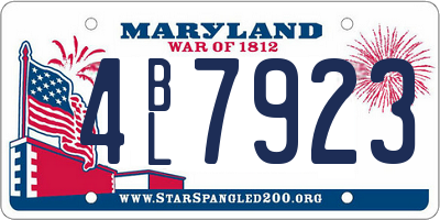 MD license plate 4BL7923