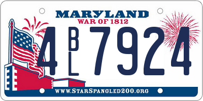 MD license plate 4BL7924
