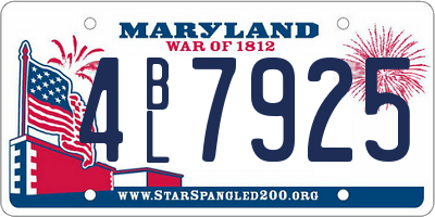 MD license plate 4BL7925