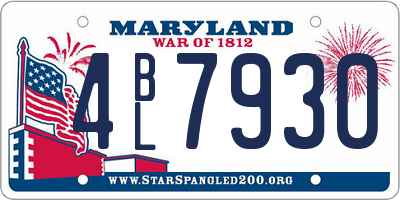 MD license plate 4BL7930