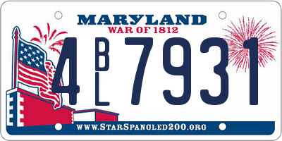 MD license plate 4BL7931