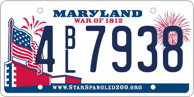 MD license plate 4BL7938