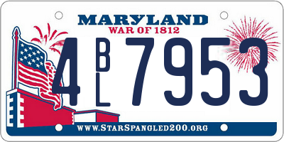 MD license plate 4BL7953