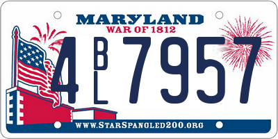 MD license plate 4BL7957