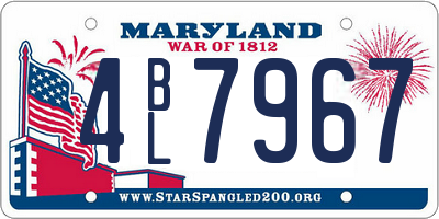 MD license plate 4BL7967