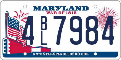 MD license plate 4BL7984