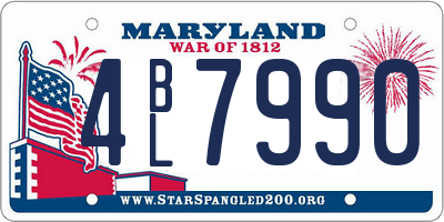 MD license plate 4BL7990