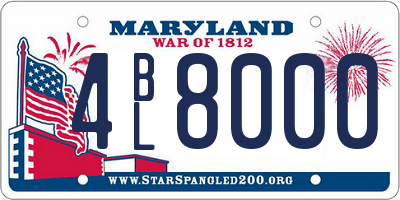 MD license plate 4BL8000