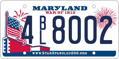 MD license plate 4BL8002