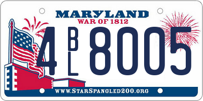 MD license plate 4BL8005