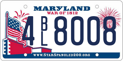 MD license plate 4BL8008