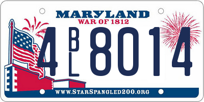 MD license plate 4BL8014