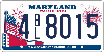 MD license plate 4BL8015