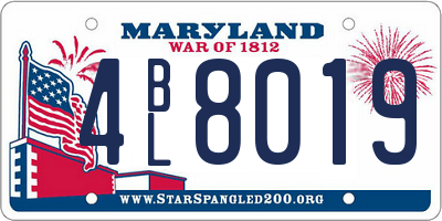 MD license plate 4BL8019