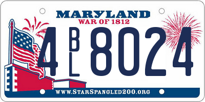 MD license plate 4BL8024