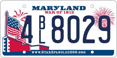 MD license plate 4BL8029