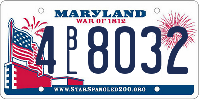 MD license plate 4BL8032
