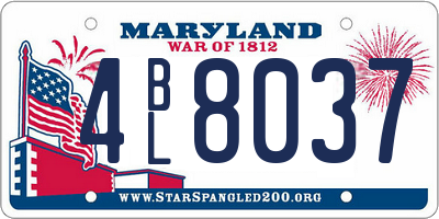 MD license plate 4BL8037