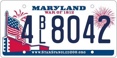 MD license plate 4BL8042