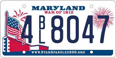 MD license plate 4BL8047