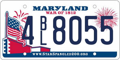 MD license plate 4BL8055