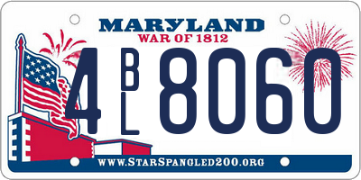 MD license plate 4BL8060