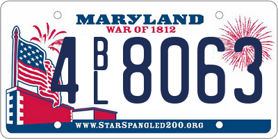 MD license plate 4BL8063