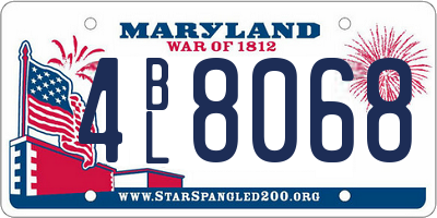 MD license plate 4BL8068