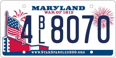MD license plate 4BL8070