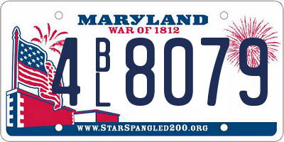 MD license plate 4BL8079