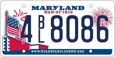 MD license plate 4BL8086