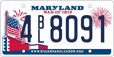 MD license plate 4BL8091