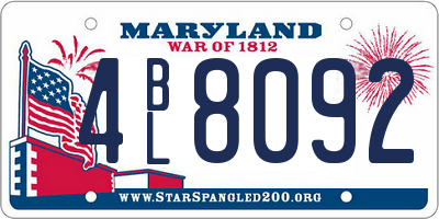 MD license plate 4BL8092