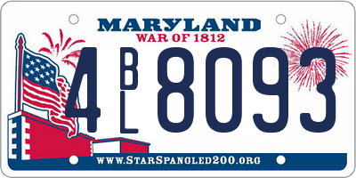MD license plate 4BL8093