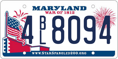 MD license plate 4BL8094