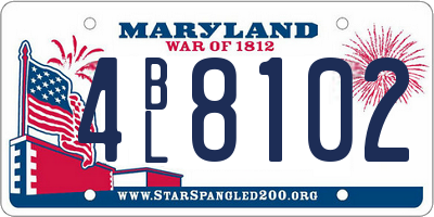 MD license plate 4BL8102