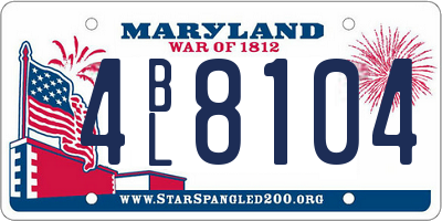 MD license plate 4BL8104