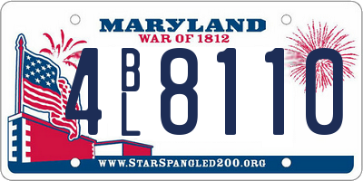 MD license plate 4BL8110
