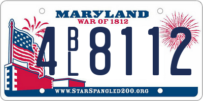 MD license plate 4BL8112